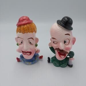 Vintage Cartoon Mr. & Mrs.‎ Ceramic Salt and Pepper Shaker Set S&P Kitchen